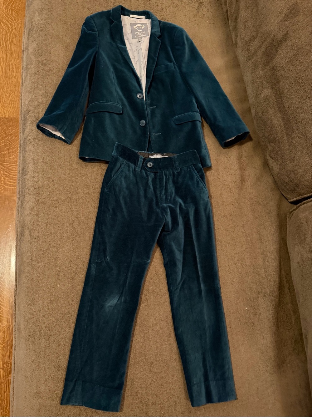 Appaman Velvet Blazer in Teal Green